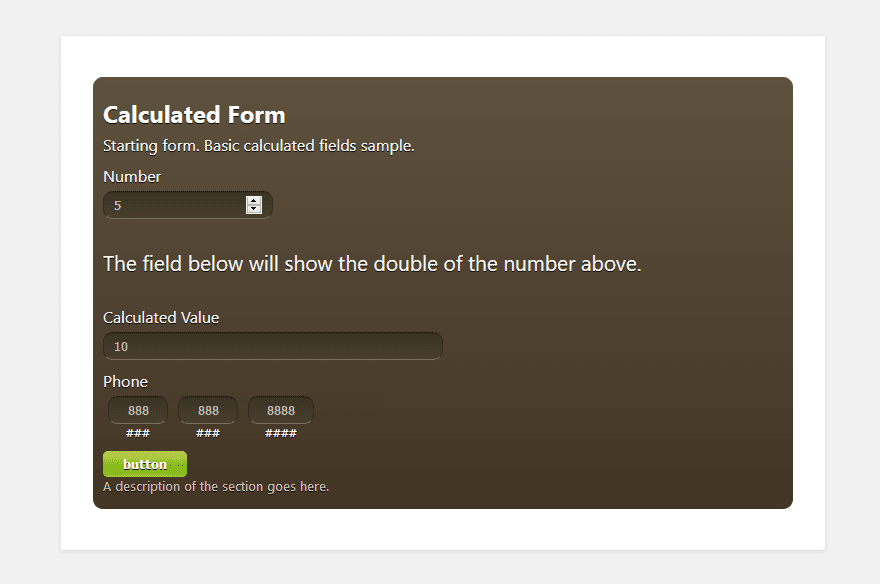 Calculated Fields Form