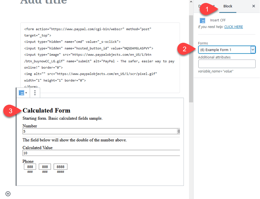 Calculated Fields Form
