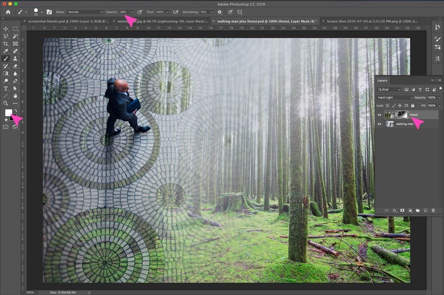 Screenshot einer Photoshop-Aktion