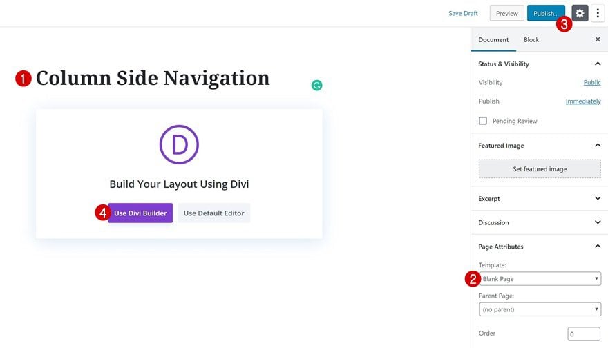 column side navigation