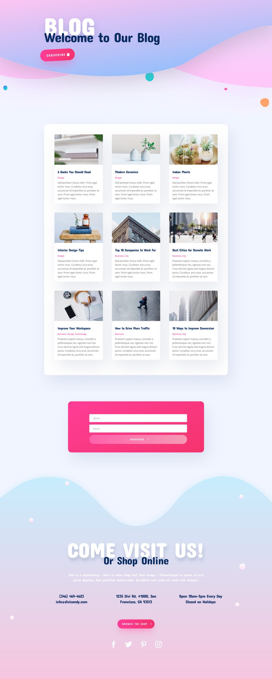 Divi Candy Store layout pack