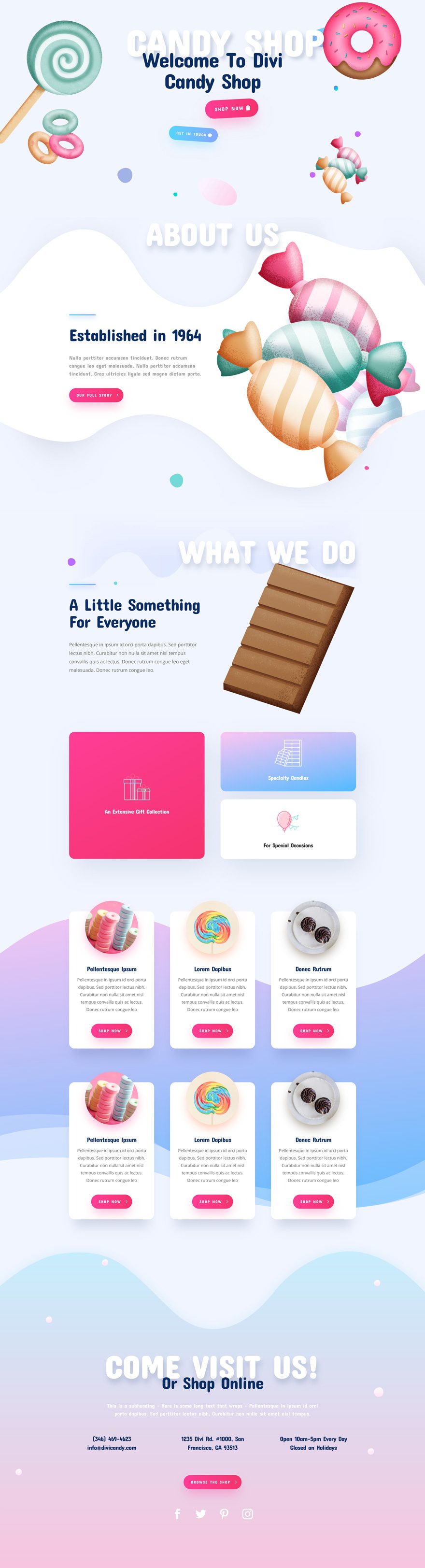 Divi Candy Store layout pack