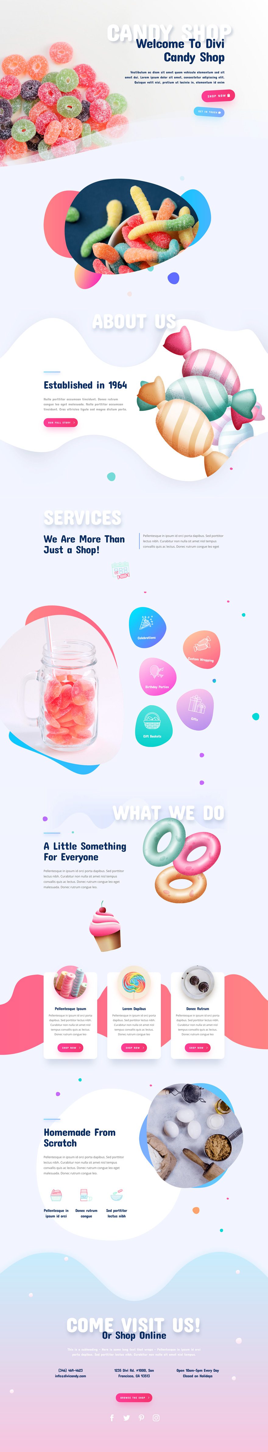 Divi Candy Store layout pack