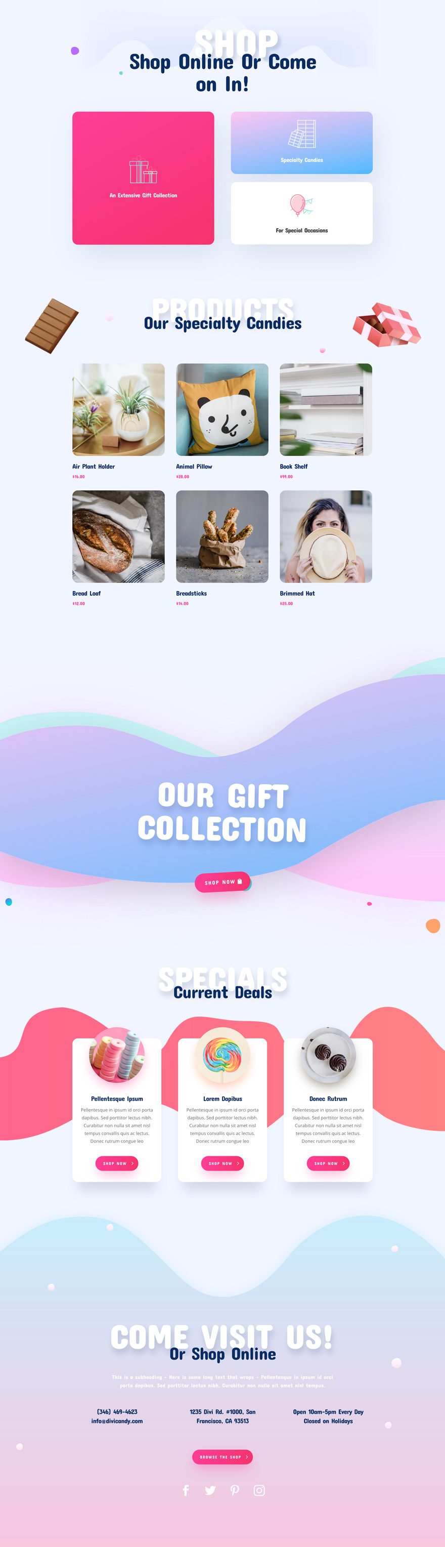 Divi Candy Store layout pack