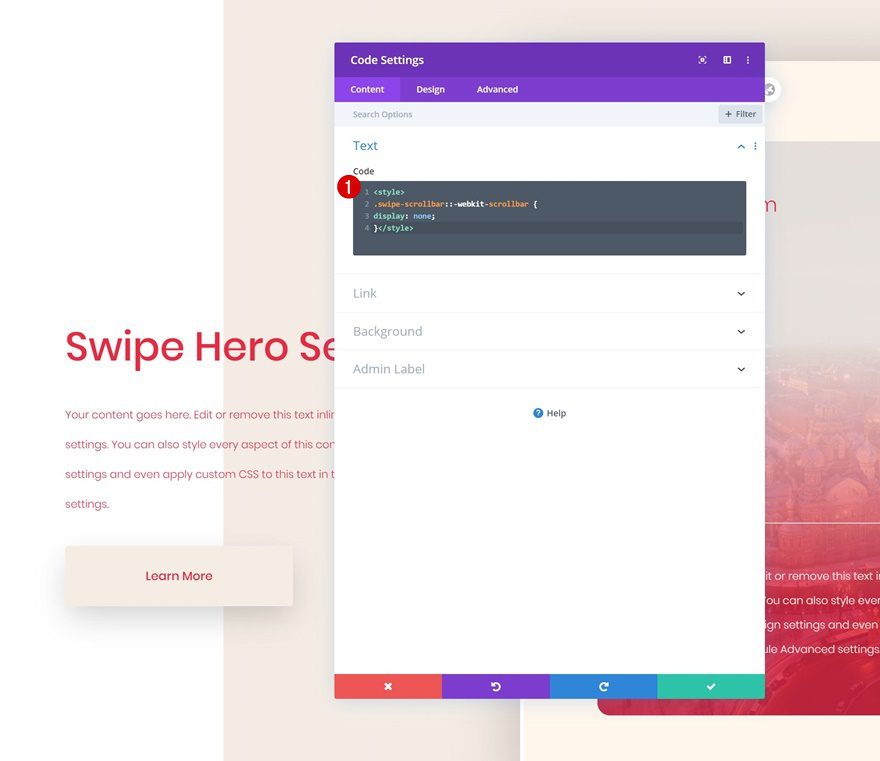 Column Swipe CTAs