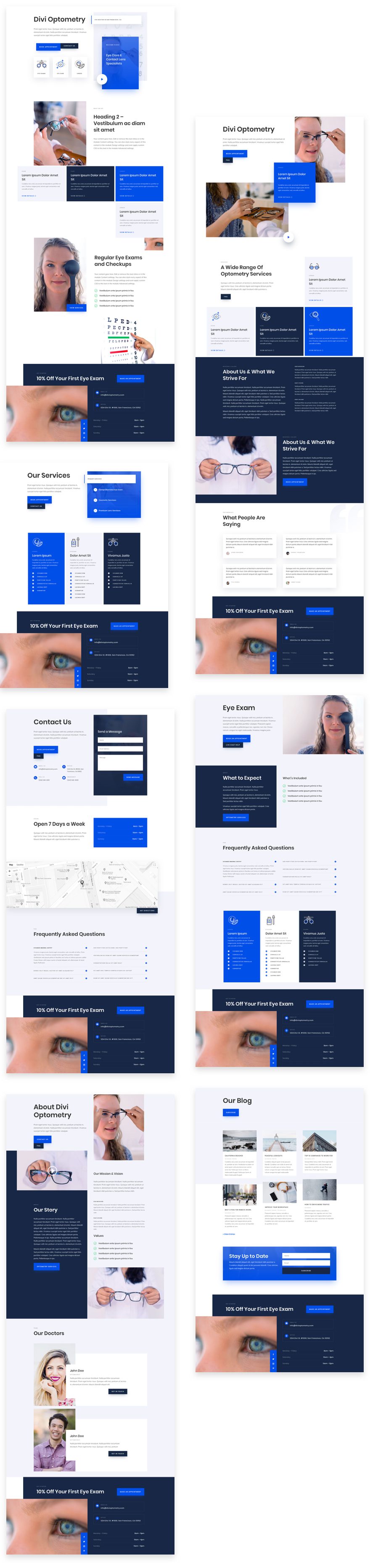 divi eye doctor layout pack