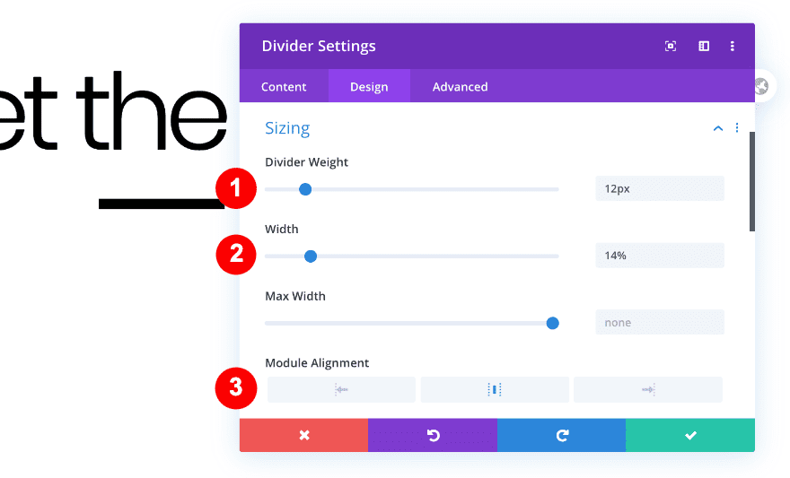 divider settings