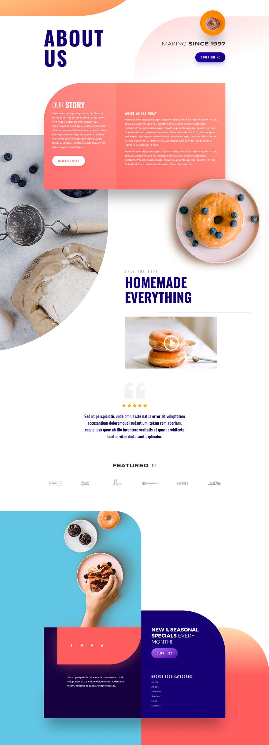 divi donut shop layout pack