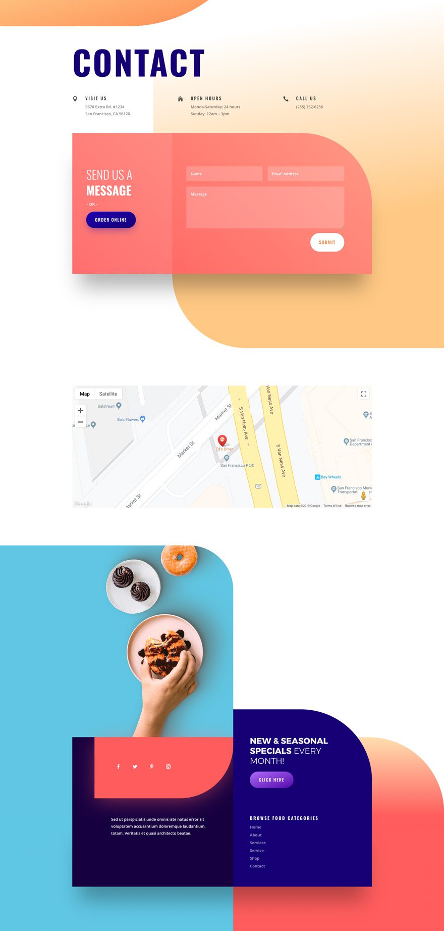 divi donut shop layout pack