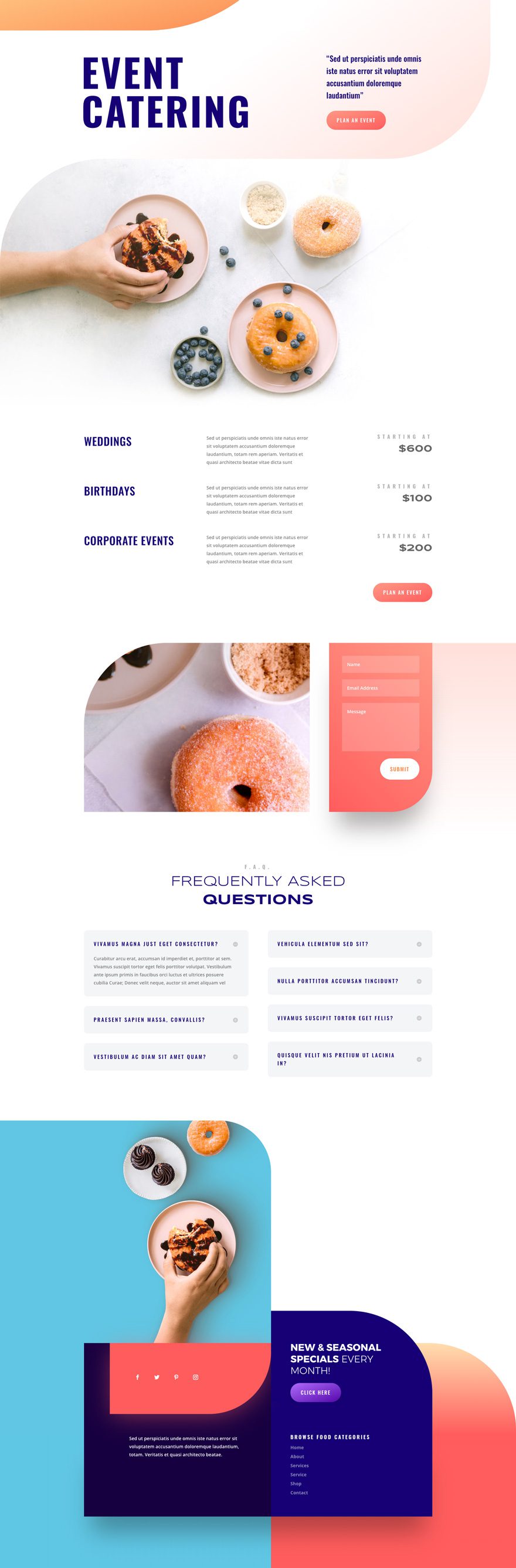 divi donut shop layout pack