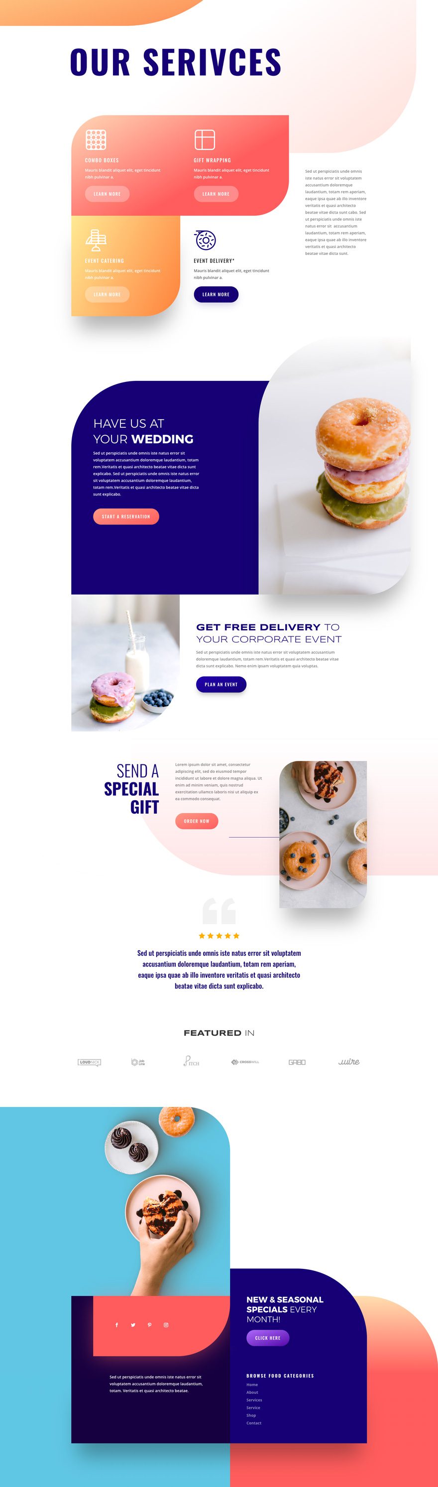 divi donut shop layout pack