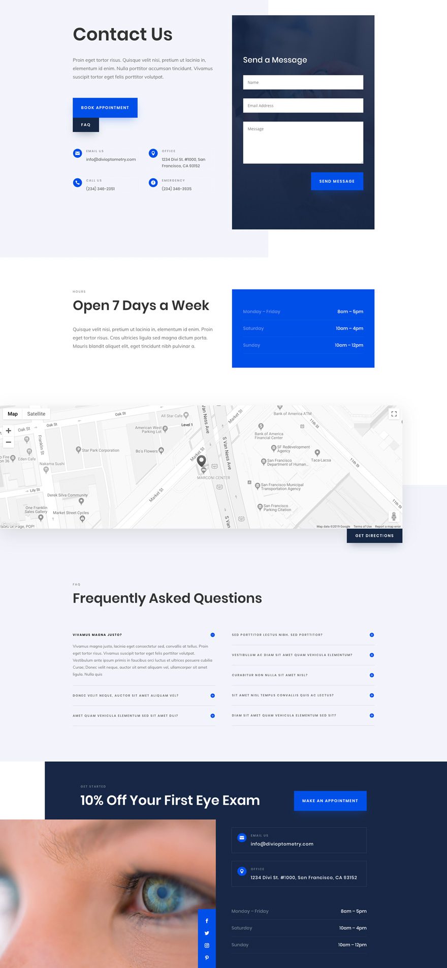 divi eye doctor layout pack