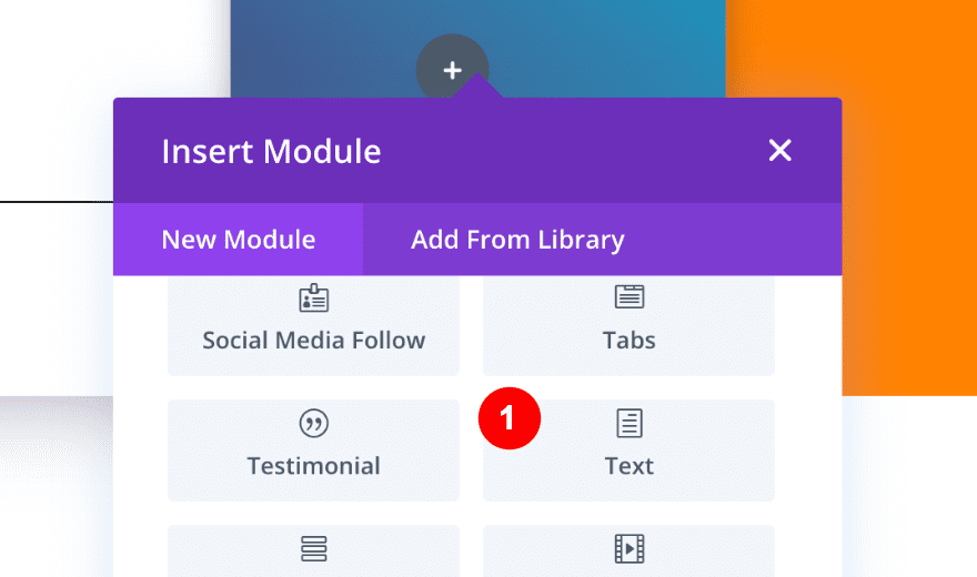 insert a text module in column three