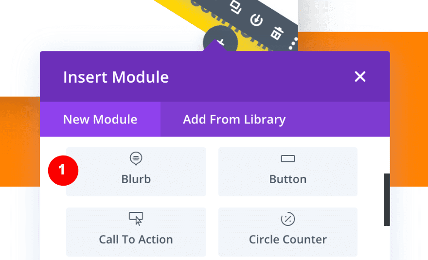 insert blurb module in column two