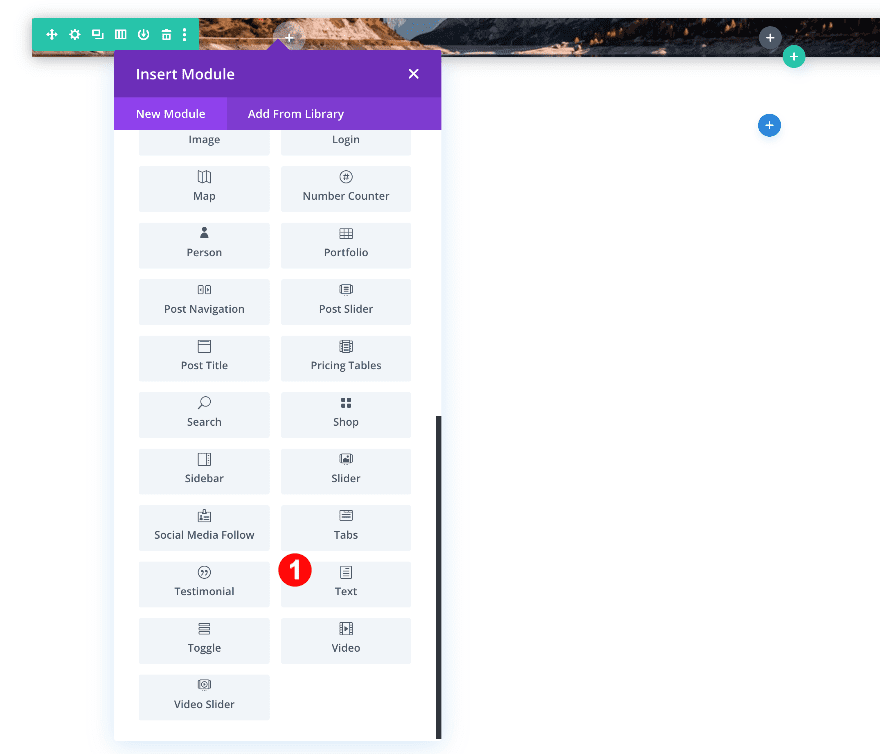 insert text module in column one