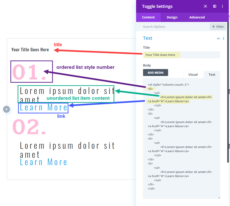 divi list styles