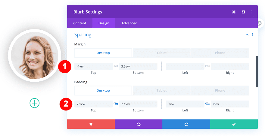 margin and padding for the module