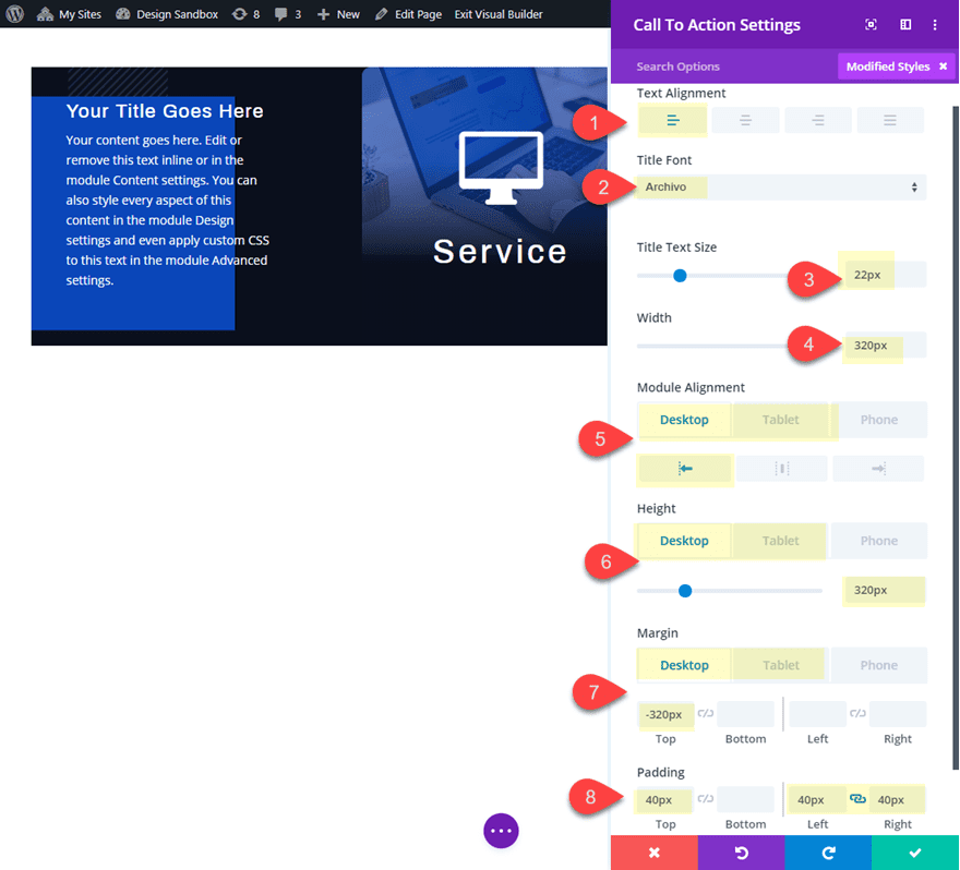 divi pop out service descriptions