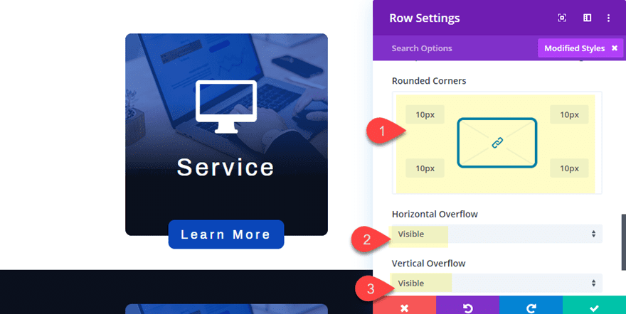 divi pop out service descriptions