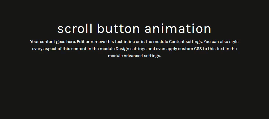 divi animated scroll button designs