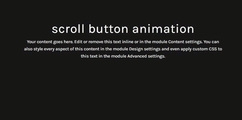 divi animated scroll button designs