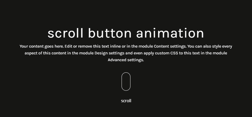 divi animated scroll button designs