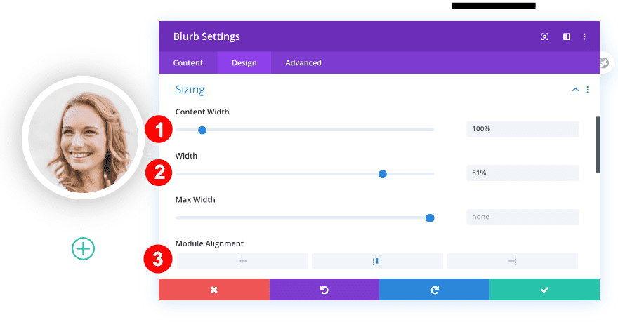 sizing the white text in the module