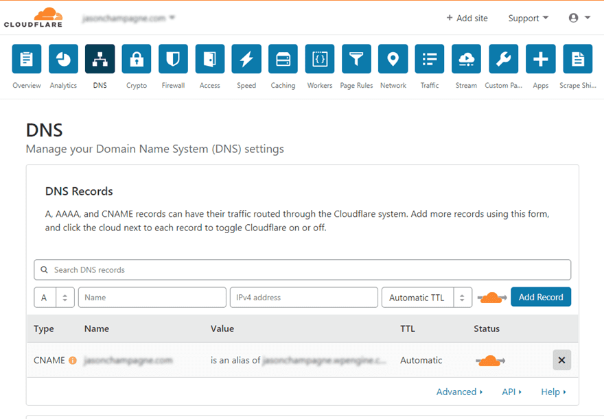 cloudflare dashboard