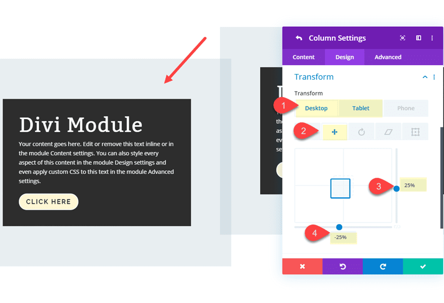 stagger divi columns and modules