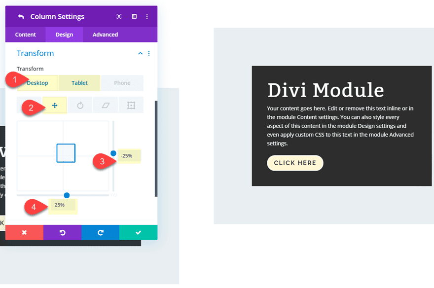 stagger divi columns and modules