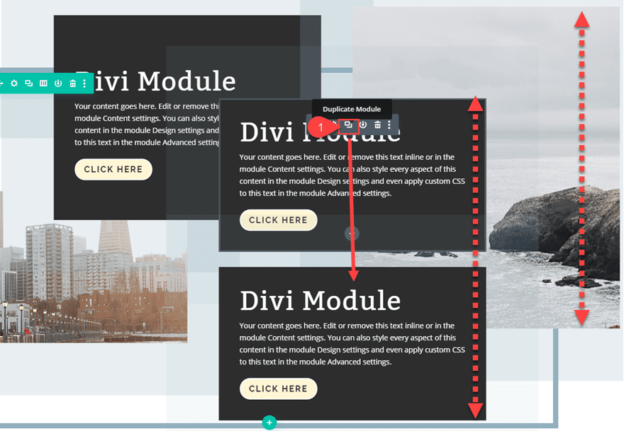 stagger divi columns and modules