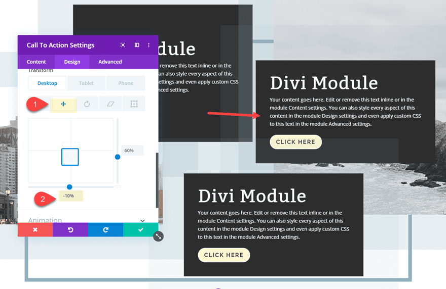 stagger divi columns and modules