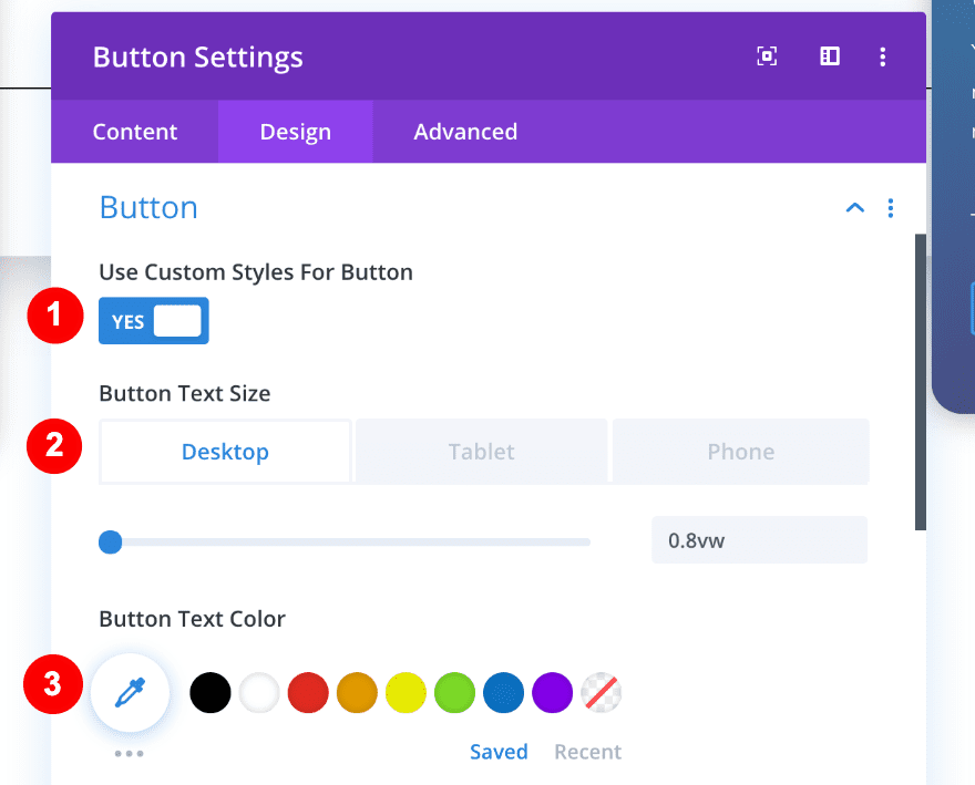 styling the button in column three