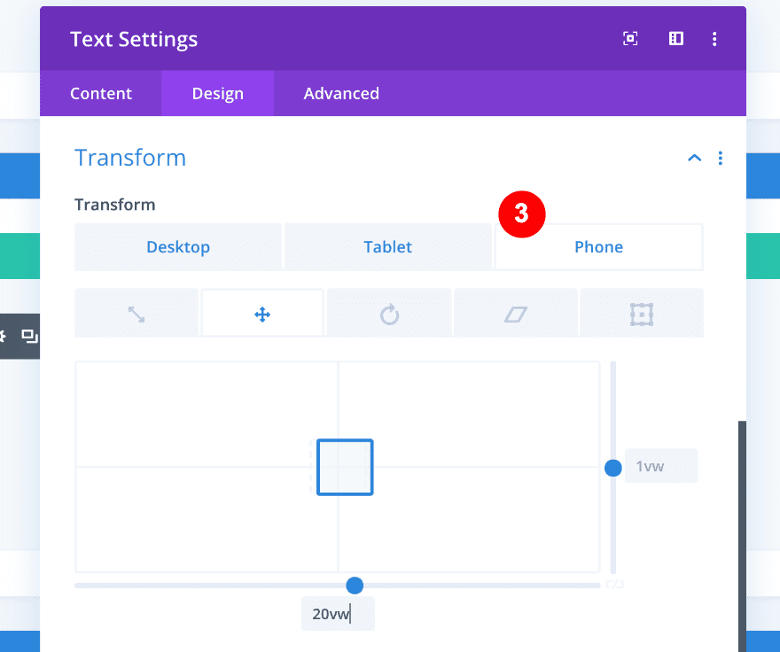 transform options for text in column three