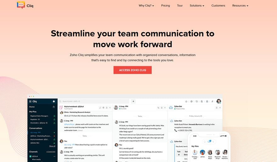 Zoho Cliq Team Chat App