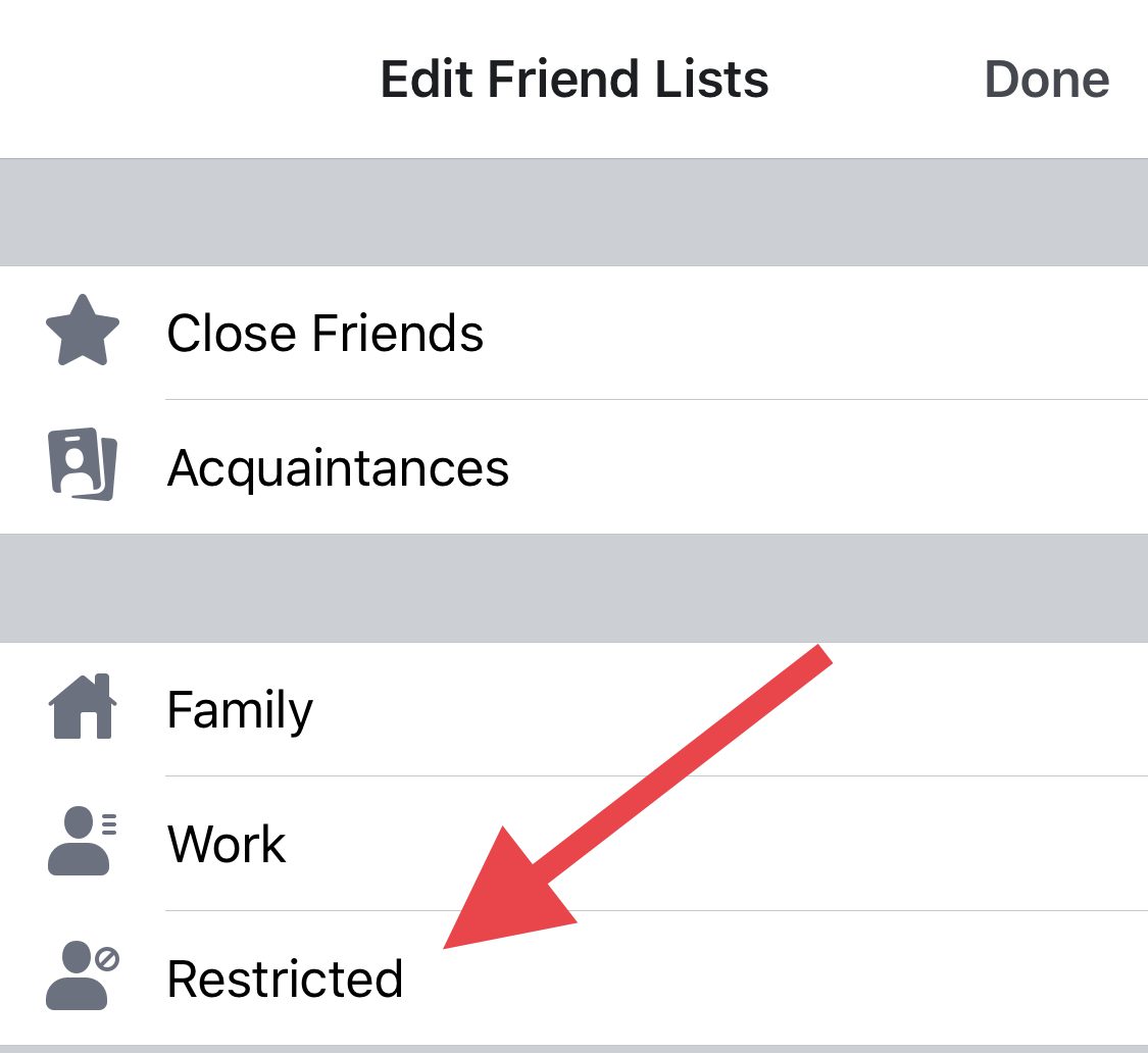 how to see your restricted friends list on facebook