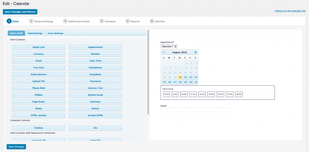 appointment hour booking plugin