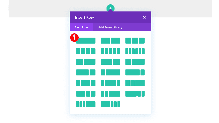 add a one column row first