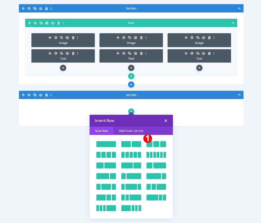 add new 3 col row