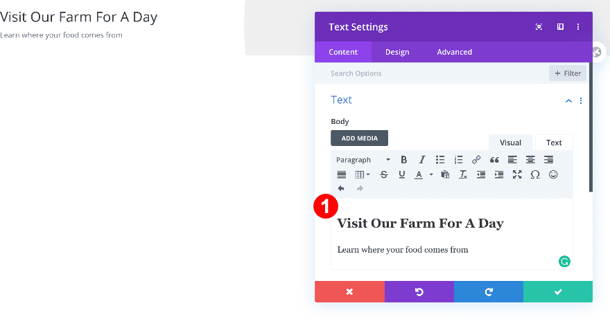 add text module farm for a day