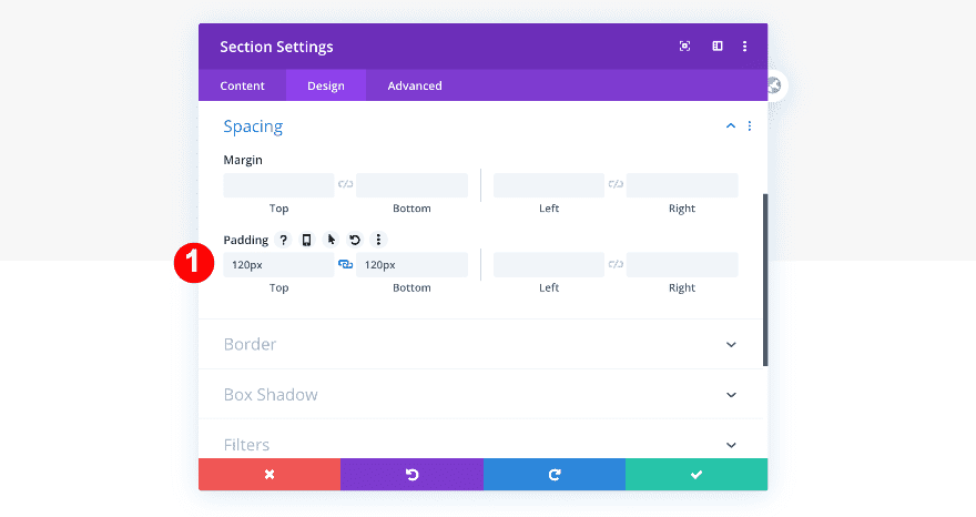 padding settings