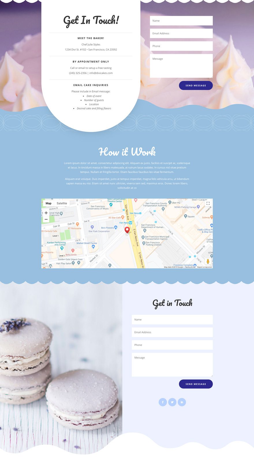 cake maker divi layout pack