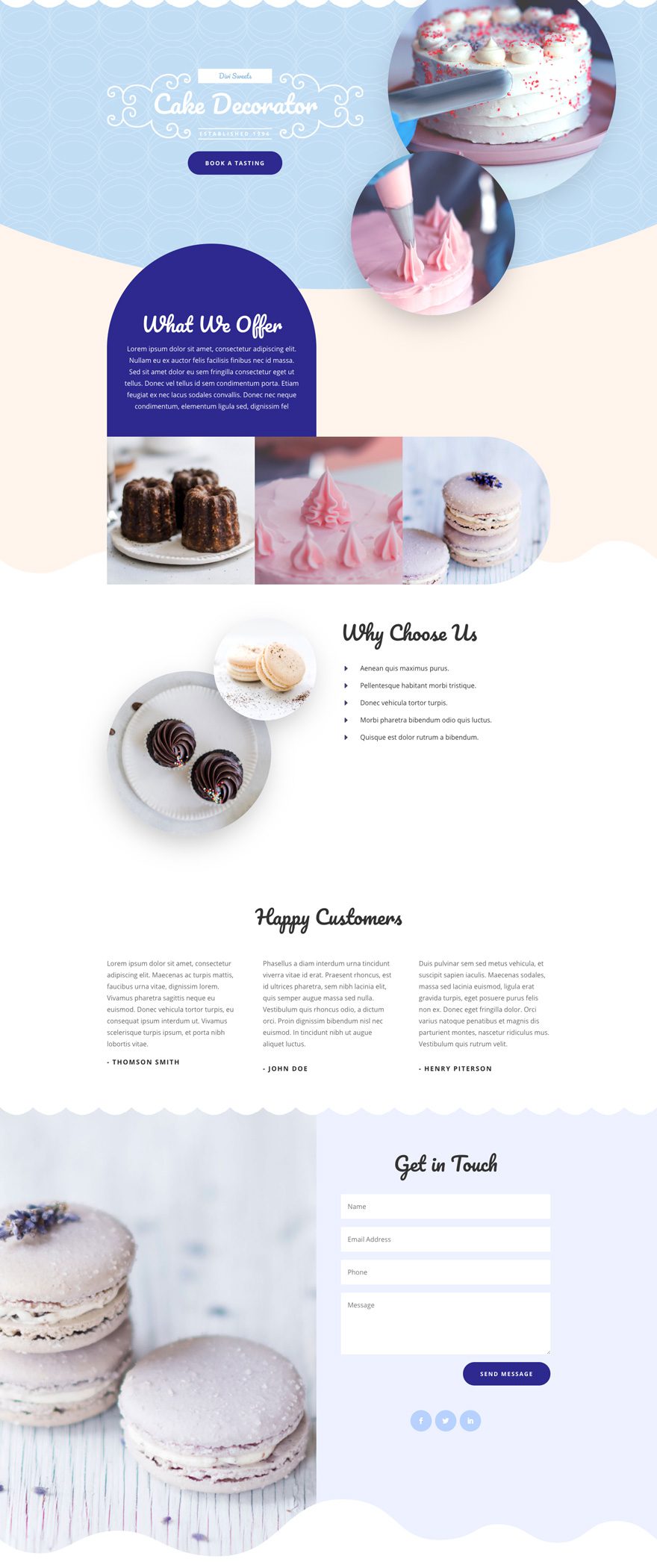 cake maker divi layout pack