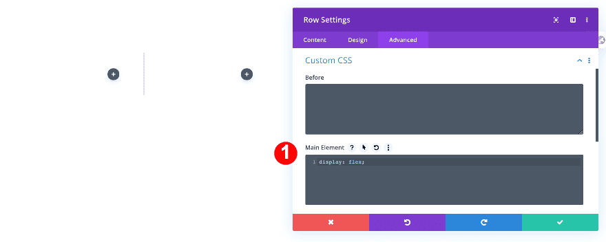 custom css to the row