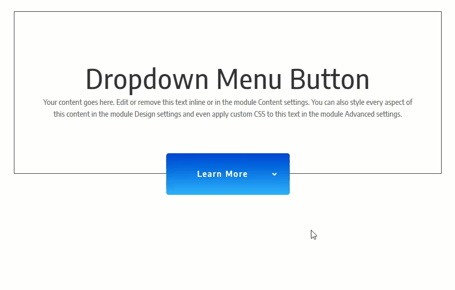 divi dropdown menu button