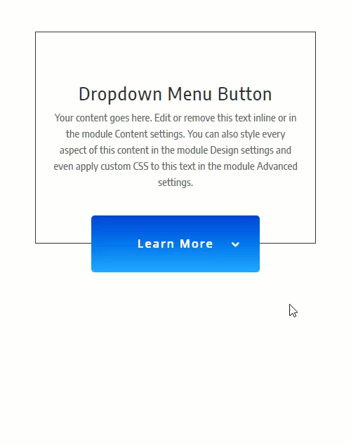 divi dropdown menu button