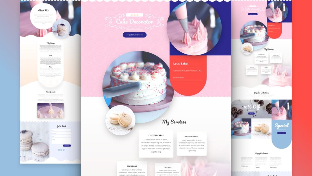 Obtenga un paquete de diseño de Cake Maker GRATIS para Divi