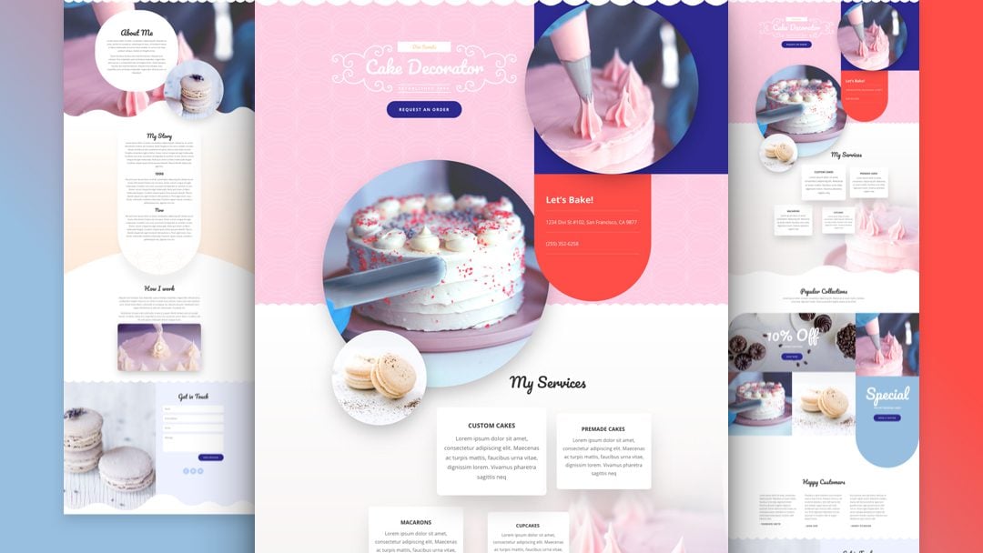 Get a FREE Cake Maker Layout Pack for Divi