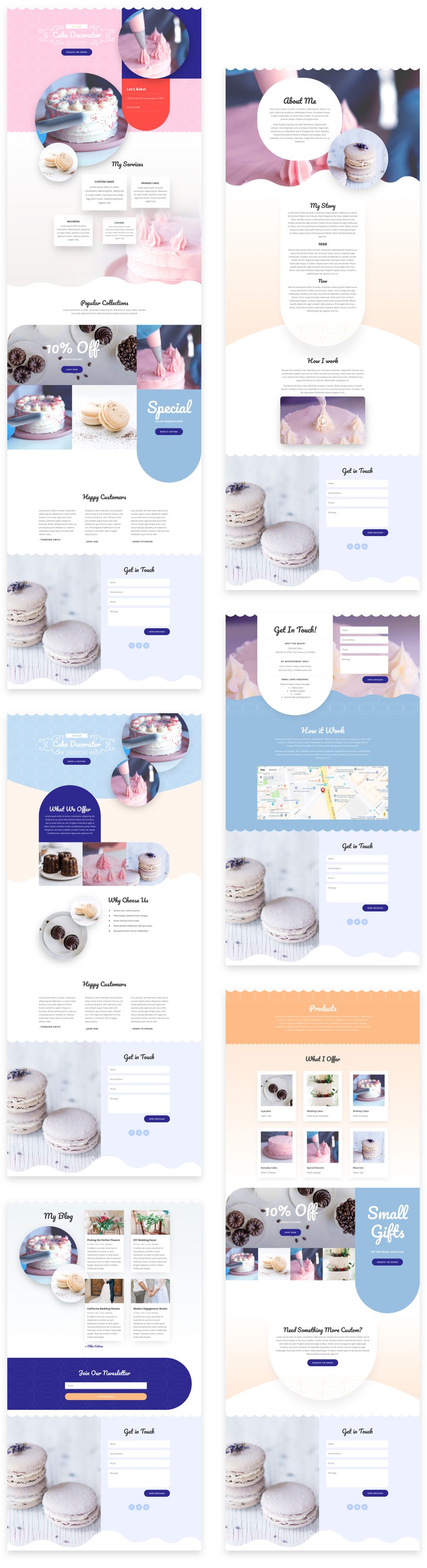 cake maker divi layout pack