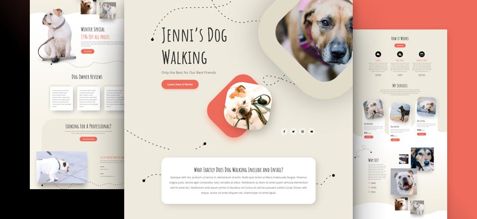 Get a FREE Dog Walker Layout Pack for Divi